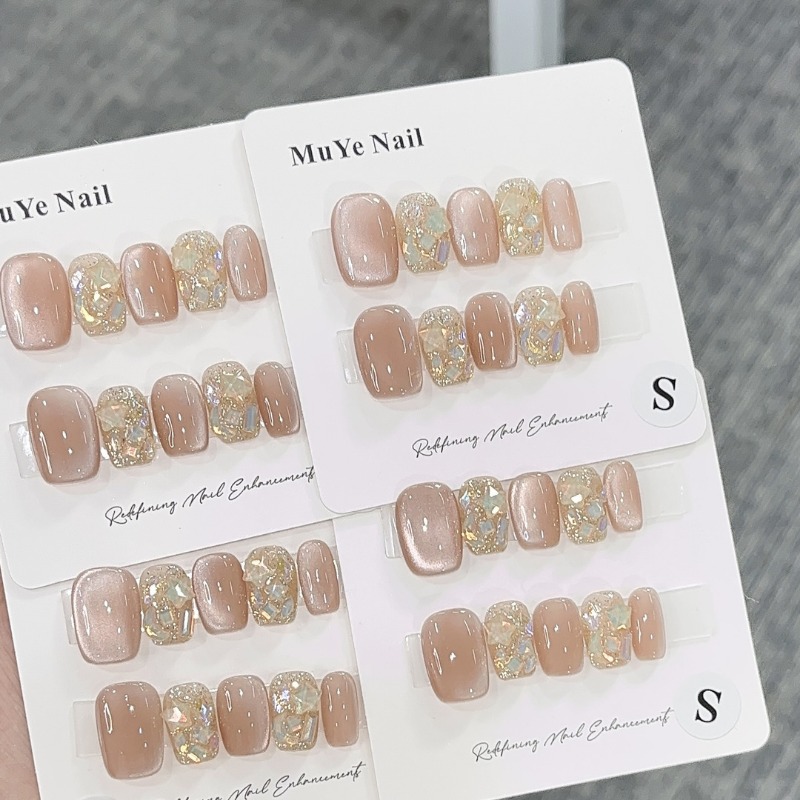 Nail Art Fake Nails - 24pcs Summer Short Presss on Nails