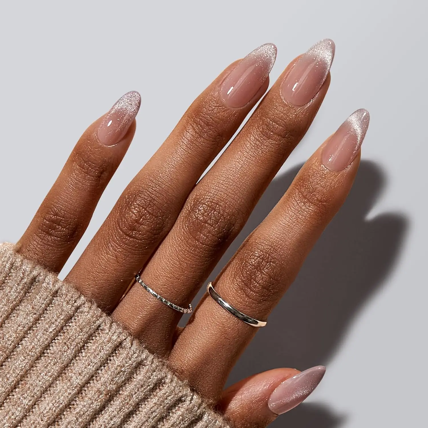Nail Art Extension Cat Eye - Press On Nails Almond - Medium