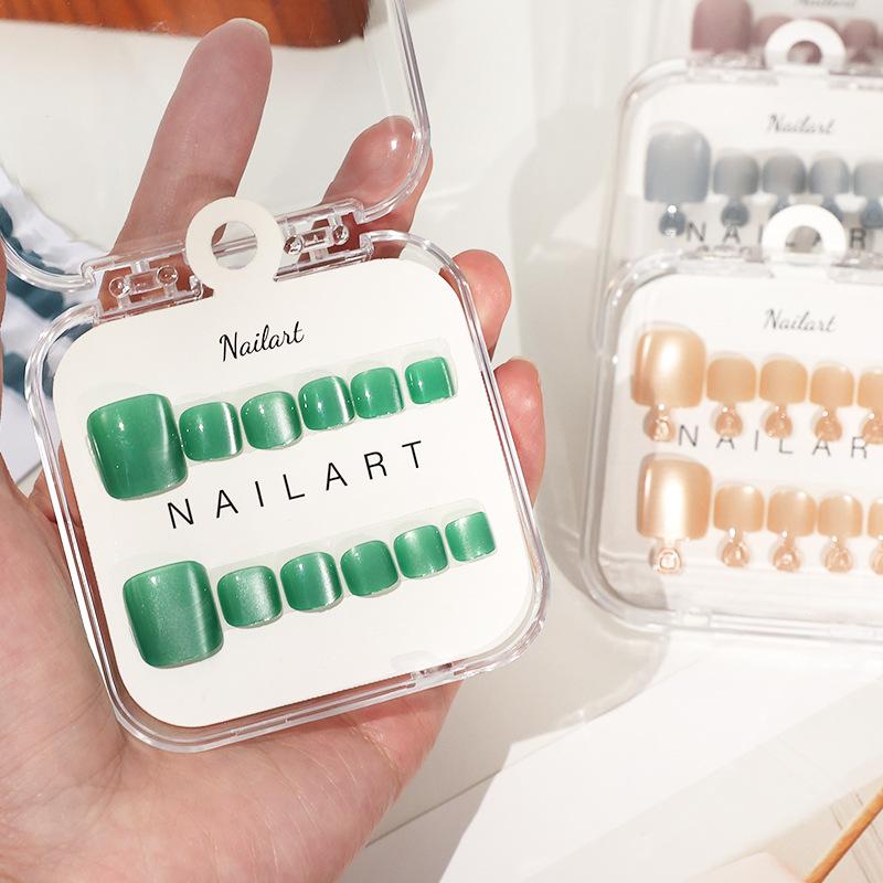 Nail Art Extension Cat Eye - 1Box French Fake Nails Glossy Cat-Eye