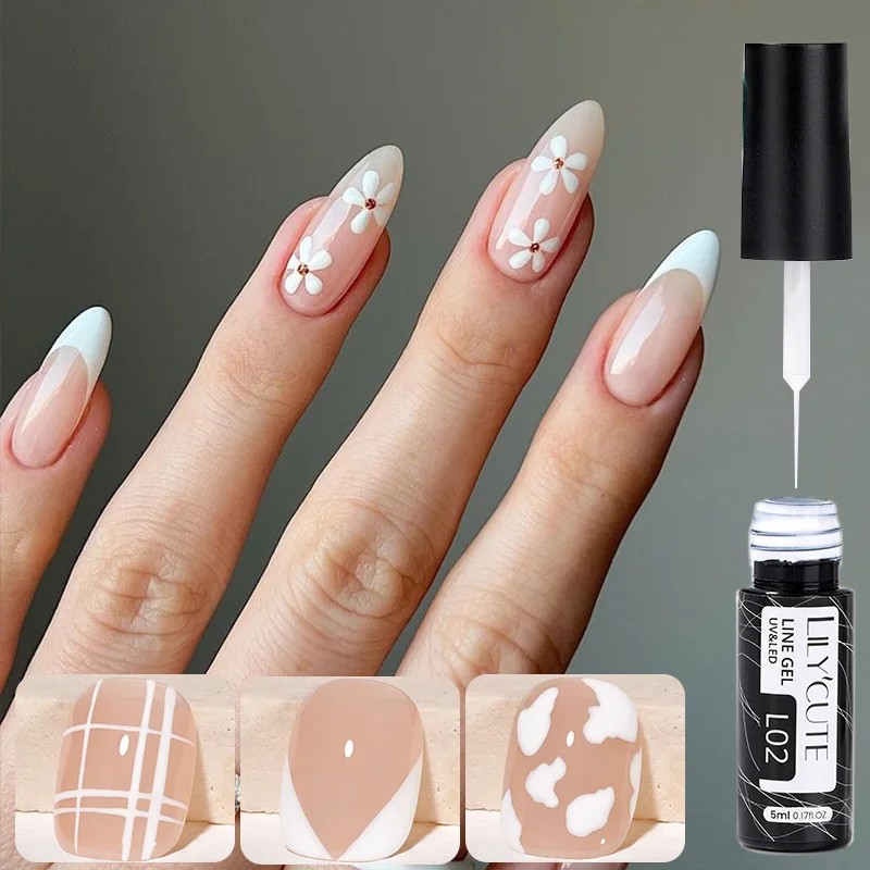 Nail Art Orange - LILYCUTE 5ml White Black Liner Gel