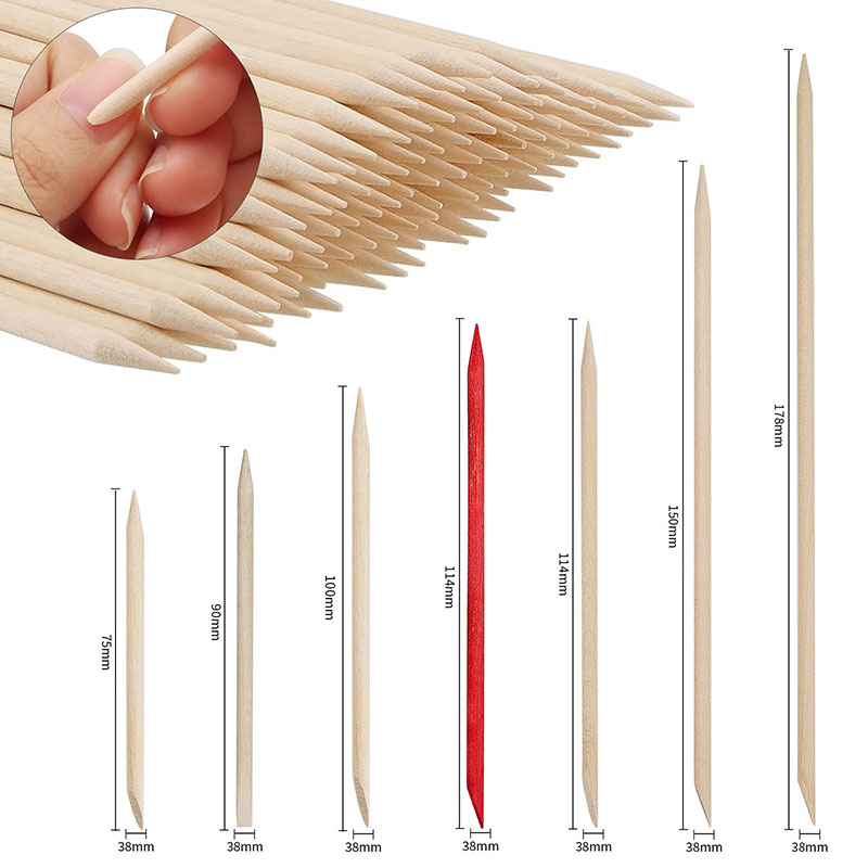 Nail Art Orange - 100Pcs Cuticle Pusher Remover Orange Wood