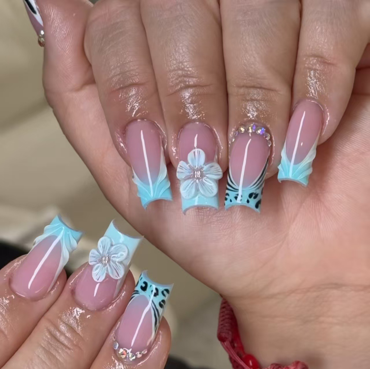Nail Art Orange - Medium fake nails for women gilrs