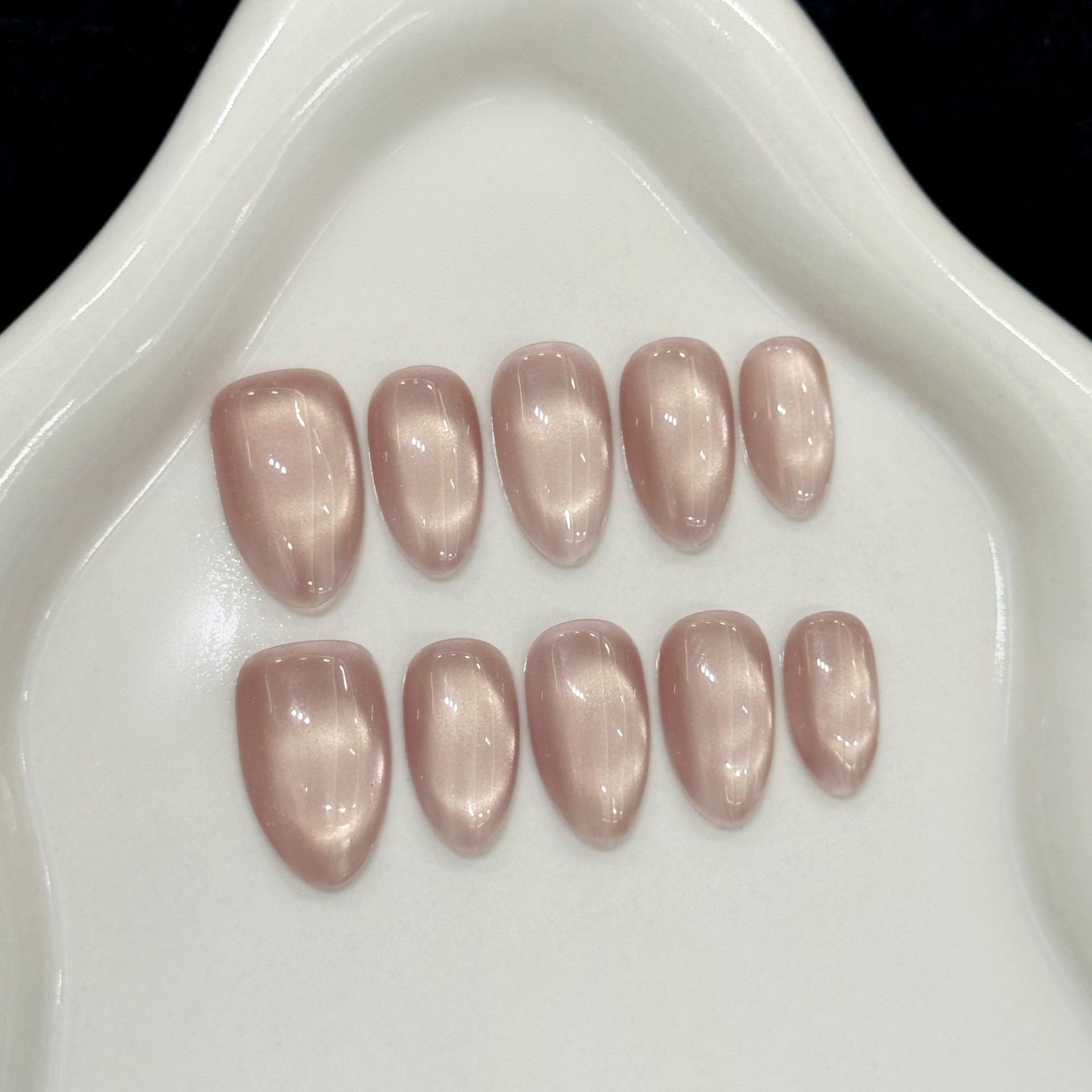 Nail Art Fake Nails - 10pcs Handmade Press On Nails Solid