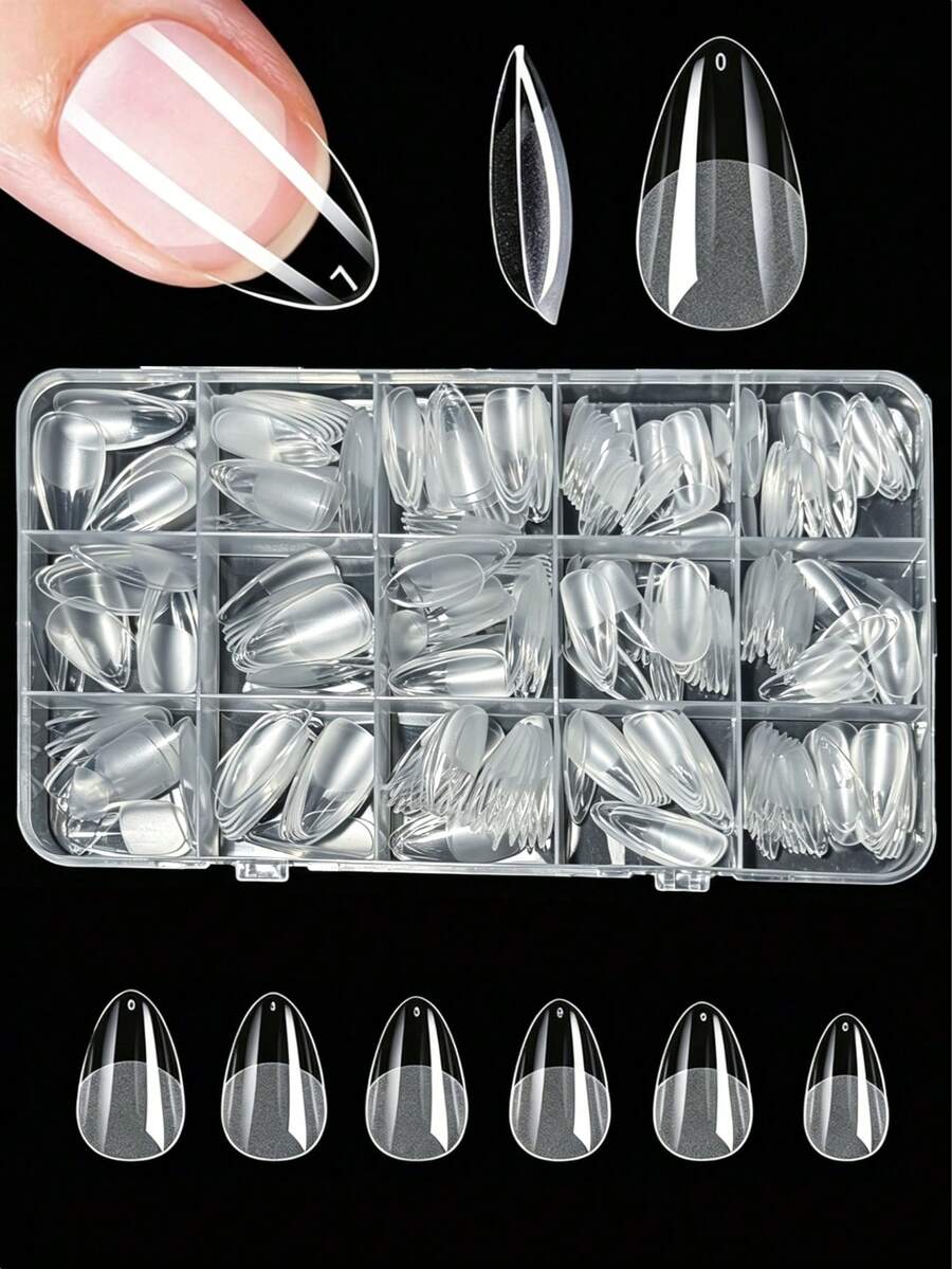 Nail Art Fake Nails - 330pcs Short Almond Acrylic Matte Transparent