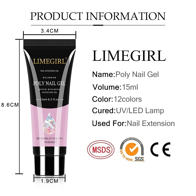 LIMEGIRL 15ml Nail Art Kit Pol - Nail Art Extension Cat Eye recension och pris