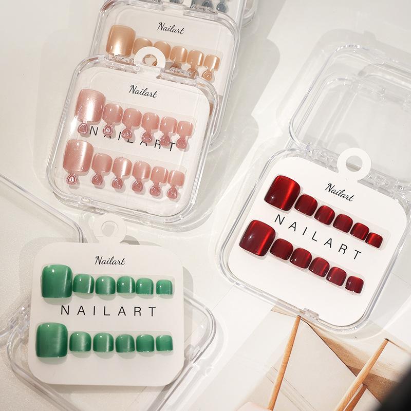 1Box French Fake Nails Glossy  - Nail Art Extension Cat Eye recension och pris