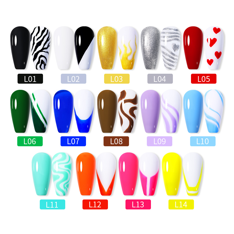 LILYCUTE 5ml White Black Liner - Nail Art Orange recension och pris