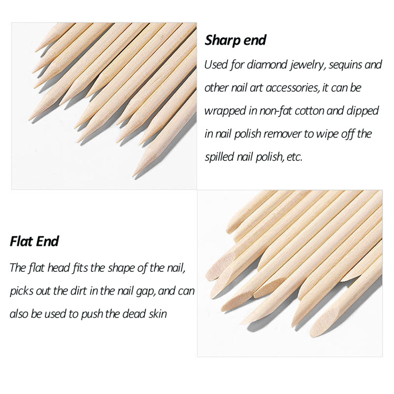 50/100 Pcs/Lot Wood Stick Cuti - Nail Art Orange recension och pris