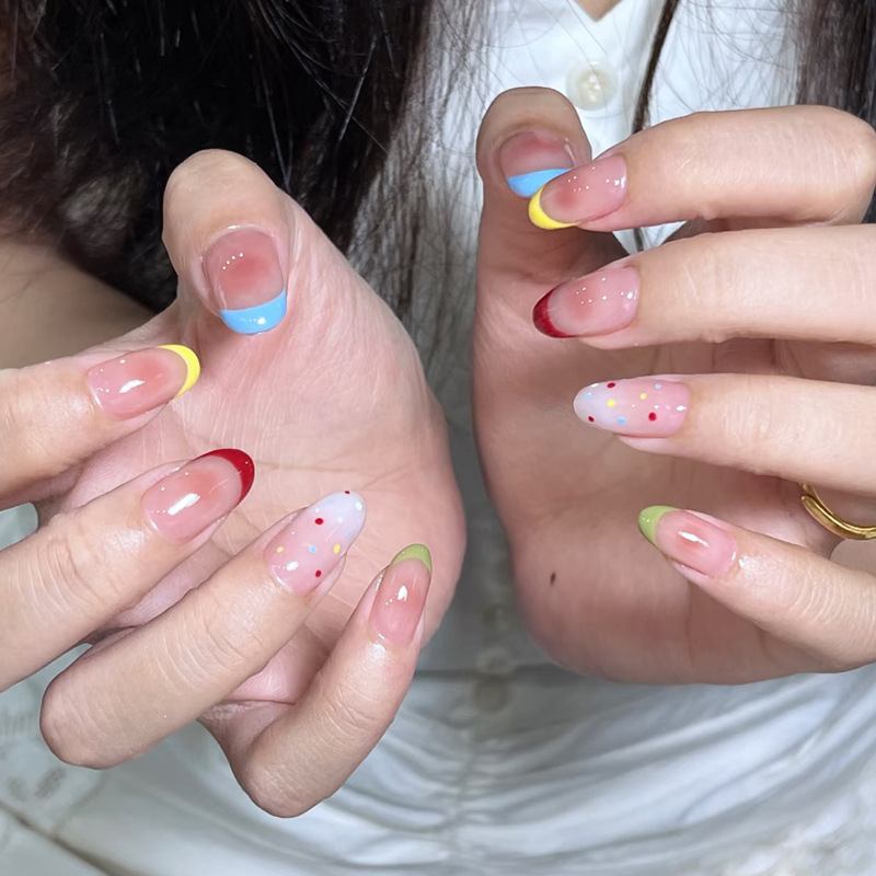 24Pcs Almond False Nails Sets  - Nail Art Fake Nails recension och pris