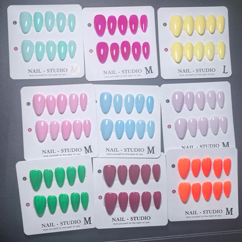 10pcs Almond Press on Nails Ha - Nail Art Orange recension och pris