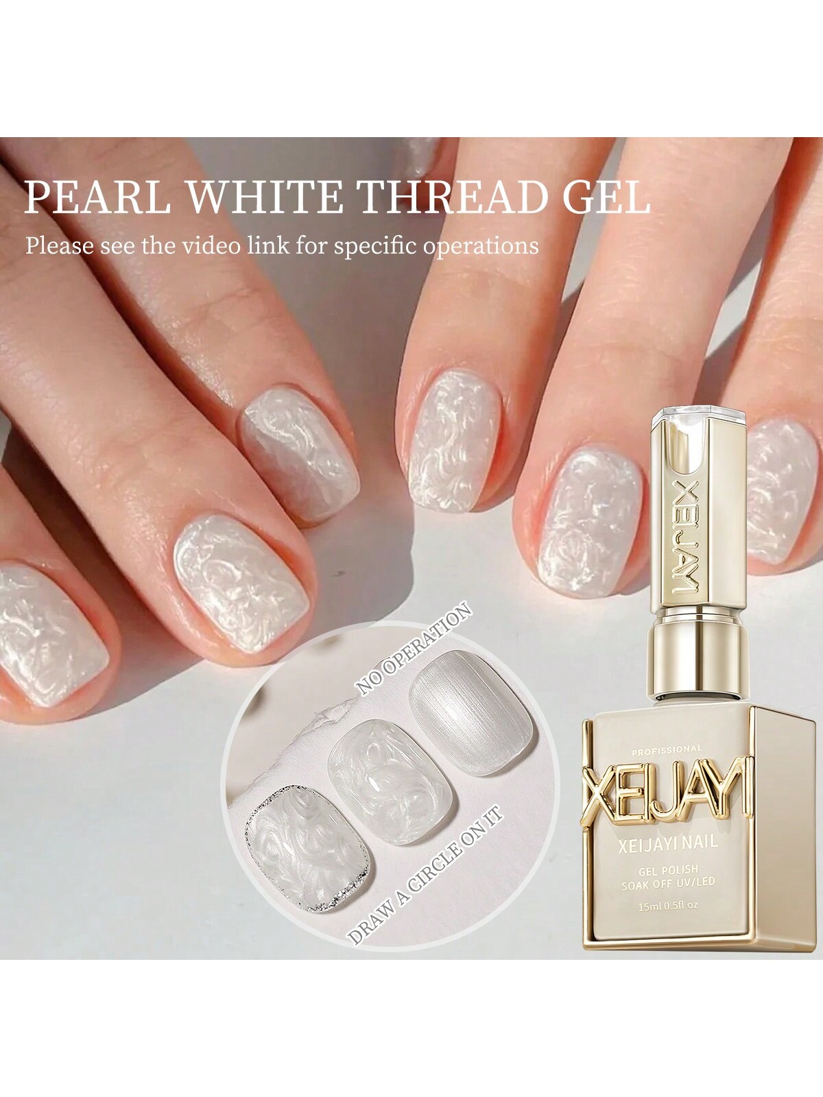 15ML Pearl White Thread Gel Na - Nail Art Orange recension och pris