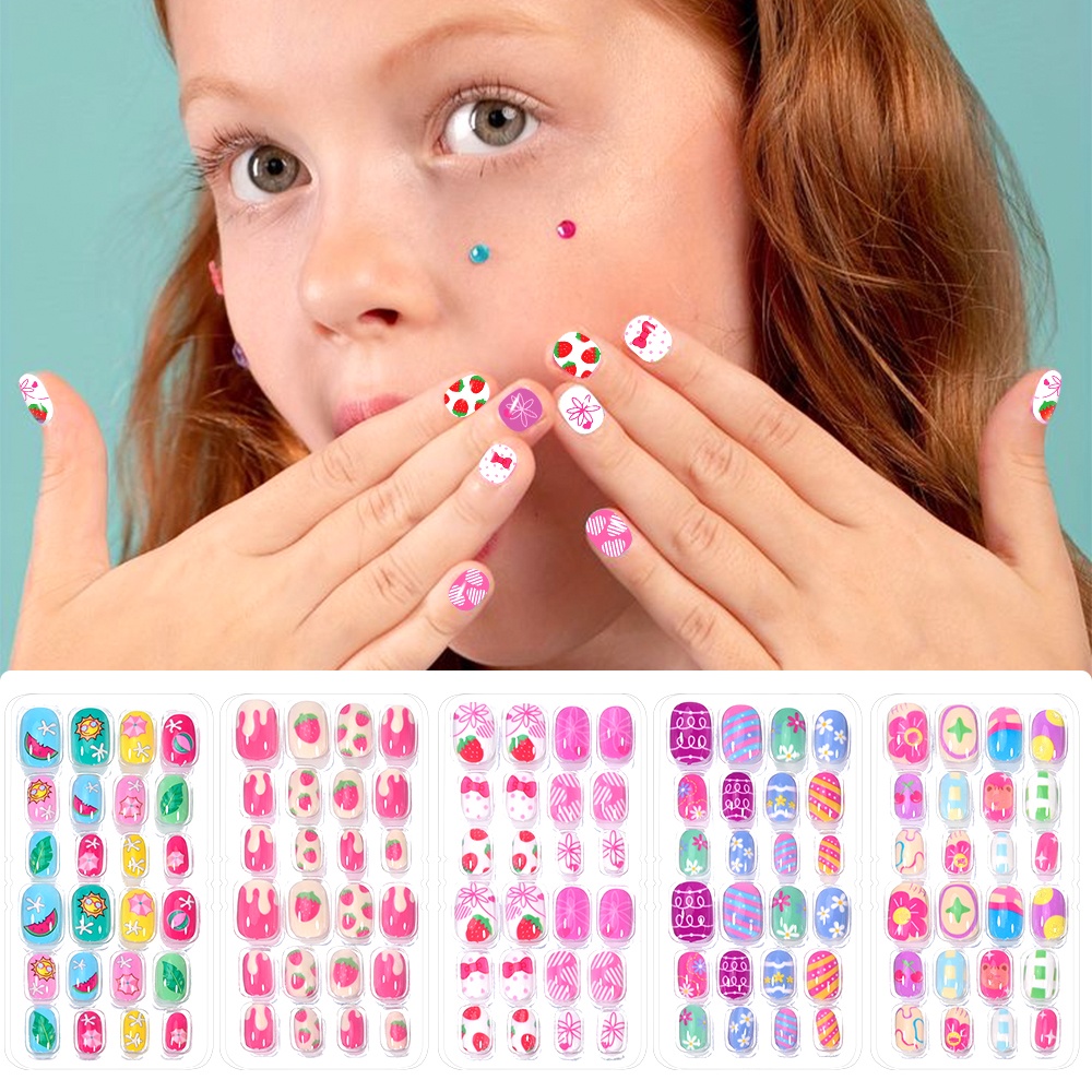 120-Piece 5-Set Candy Kids Pre - Nail Art Fake Nails recension och pris