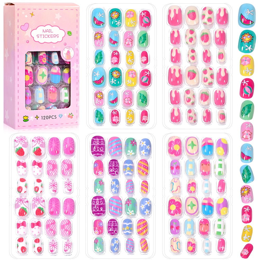 120-Piece 5-Set Candy Kids Pre - Nail Art Fake Nails recension och pris