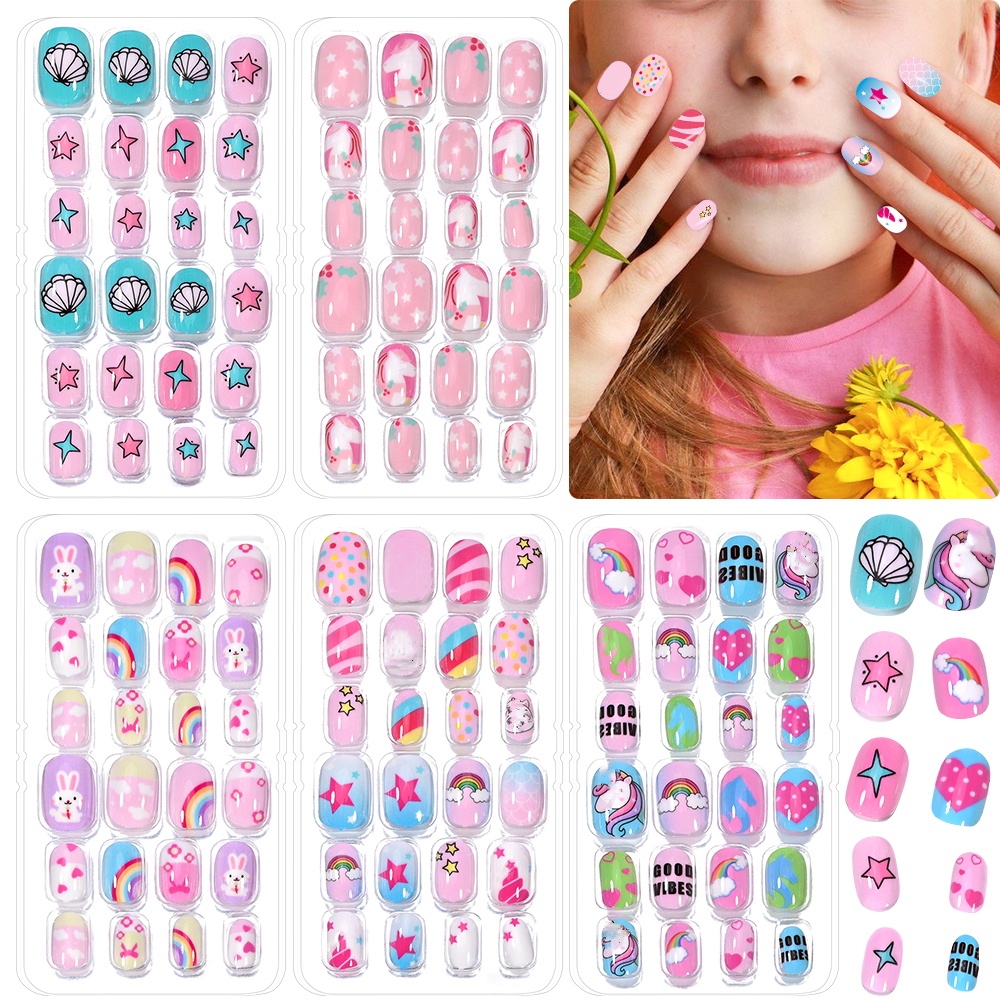 120-Piece 5-Set Candy Kids Pre - Nail Art Fake Nails recension och pris